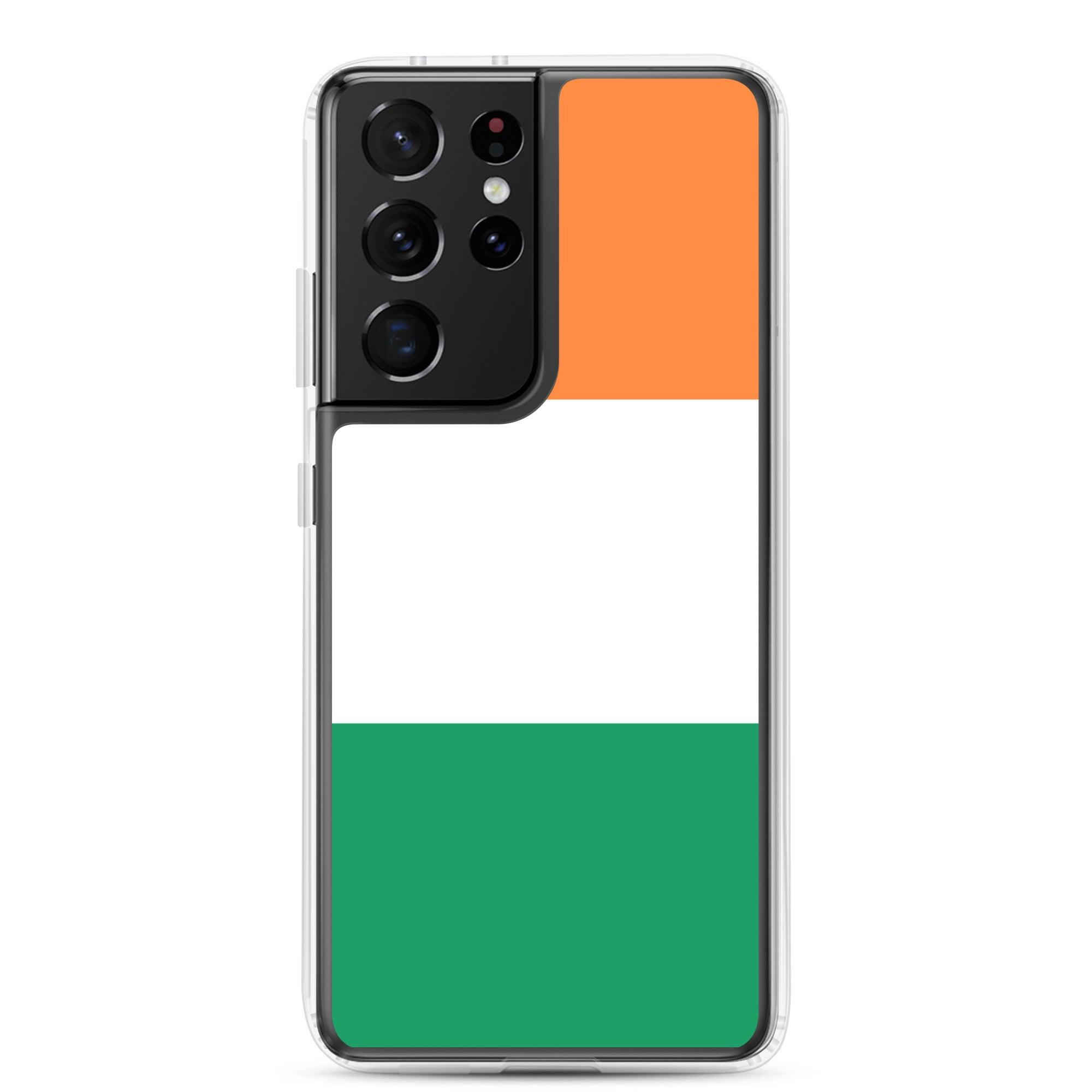 Coque de téléphone avec le drapeau de l'Irlande, en TPU, offrant une protection élégante et durable.