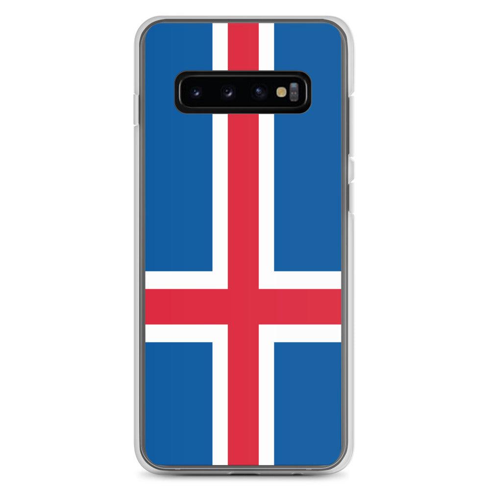 Coque de téléphone avec le drapeau de l'Islande, en TPU, offrant protection et style.