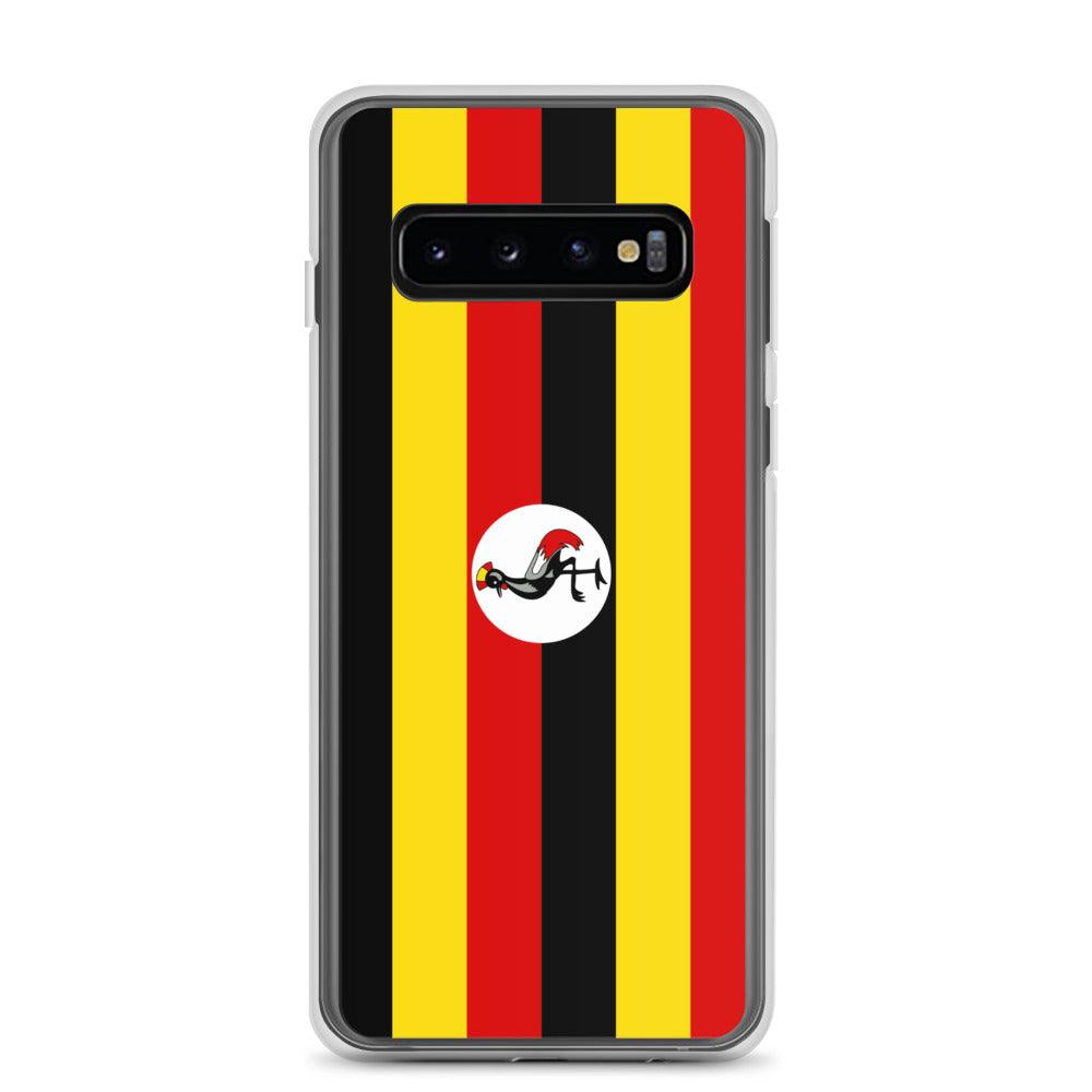 Coque de téléphone avec le drapeau de l'Ouganda, en TPU flexible, offrant une protection élégante et durable.