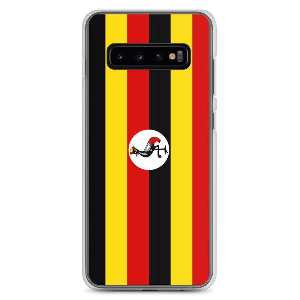 Coque de téléphone avec le drapeau de l'Ouganda, en TPU flexible, offrant une protection élégante et durable.