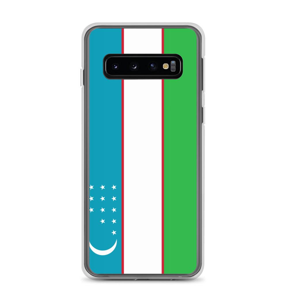 Coque de téléphone avec le drapeau de l'Ouzbékistan, en TPU, offrant une protection élégante et durable.