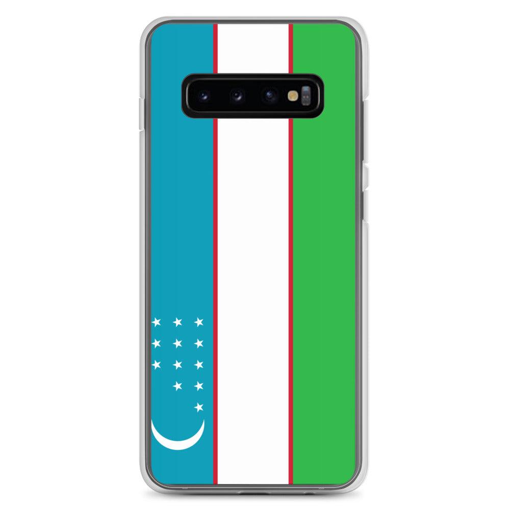 Coque de téléphone avec le drapeau de l'Ouzbékistan, en TPU, offrant une protection élégante et durable.