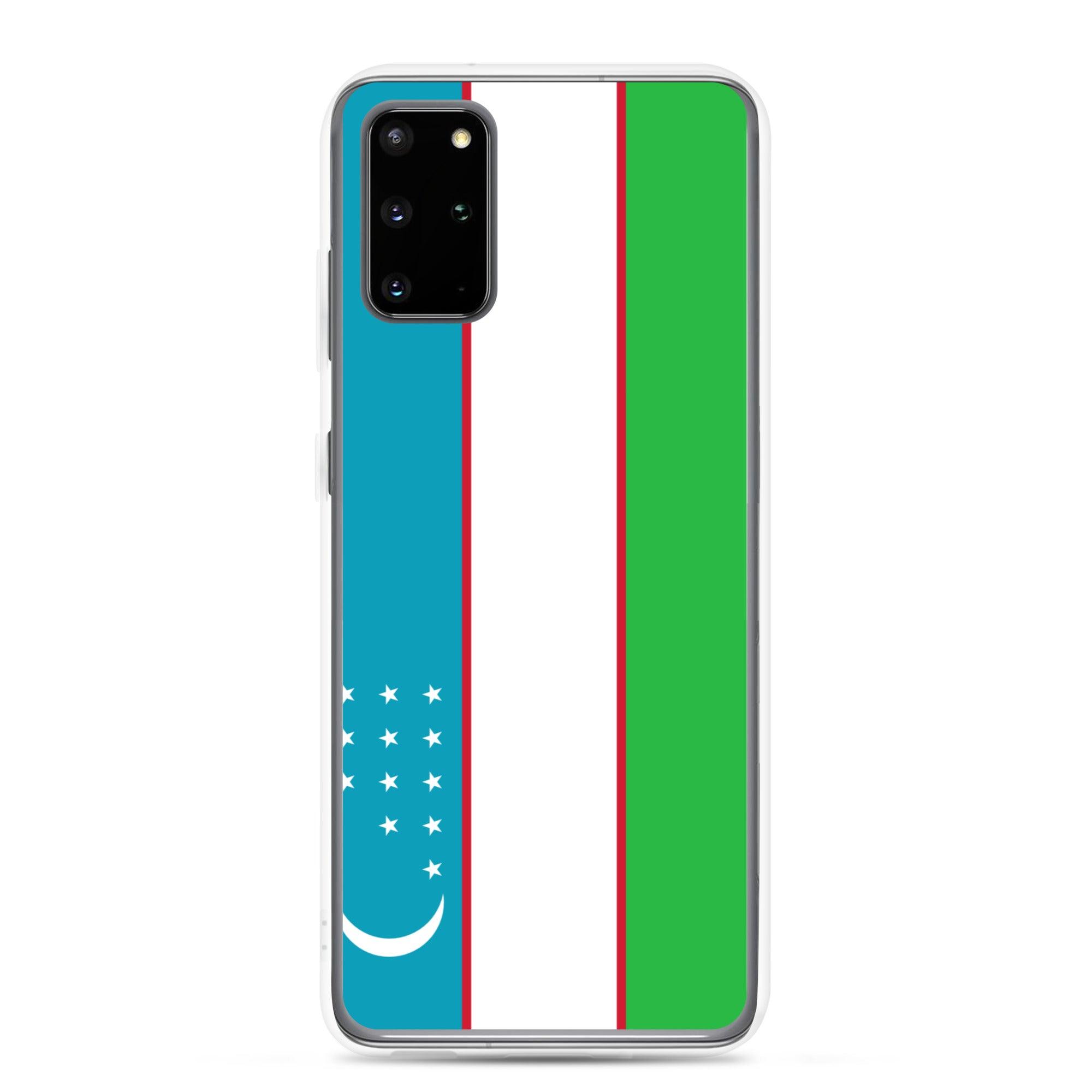 Coque de téléphone avec le drapeau de l'Ouzbékistan, en TPU, offrant une protection élégante et durable.