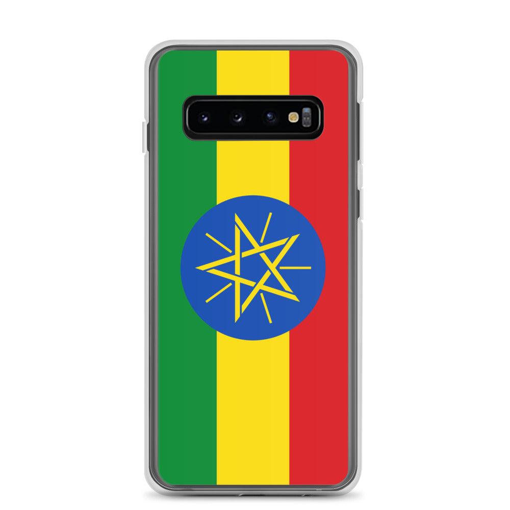 Coque de téléphone avec le drapeau de l'Éthiopie, en TPU, offrant une protection et un design élégant.