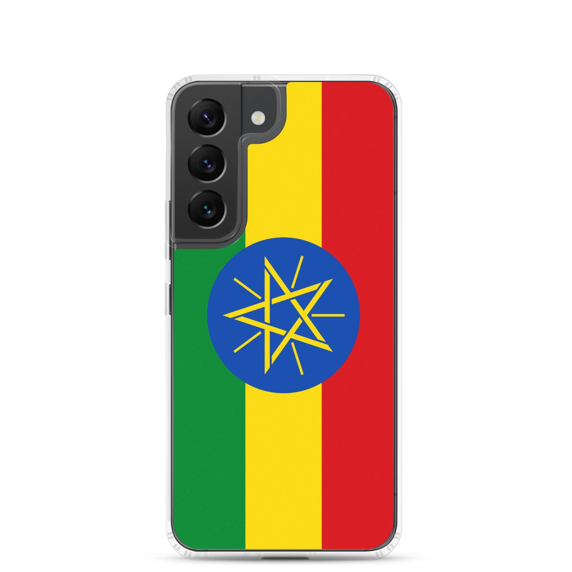 Coque de téléphone avec le drapeau de l'Éthiopie, en TPU, offrant une protection et un design élégant.