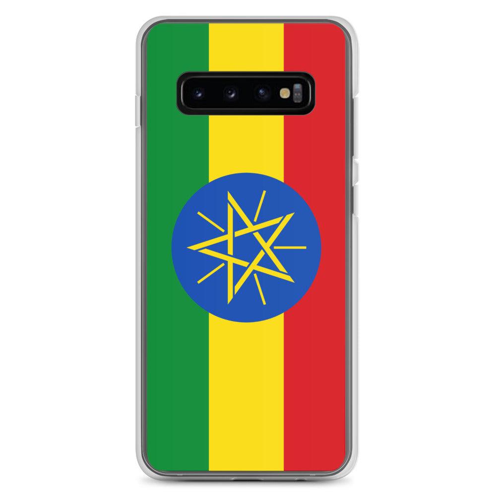 Coque de téléphone avec le drapeau de l'Éthiopie, en TPU, offrant une protection et un design élégant.