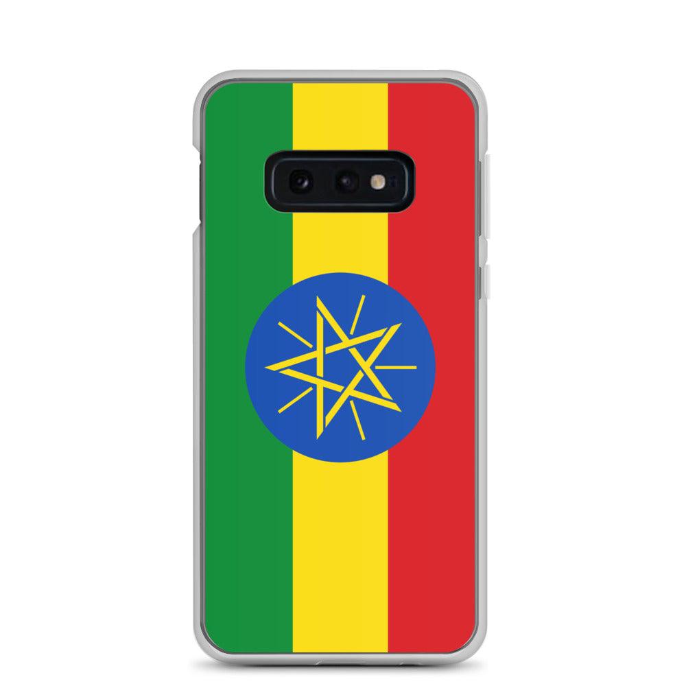 Coque de téléphone avec le drapeau de l'Éthiopie, en TPU, offrant une protection et un design élégant.