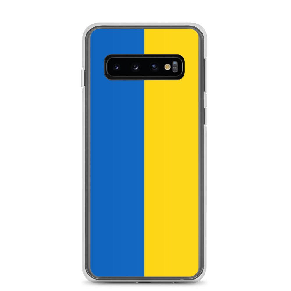 Coque de téléphone avec le drapeau de l'Ukraine, fabriquée en TPU, offrant une protection élégante et durable.