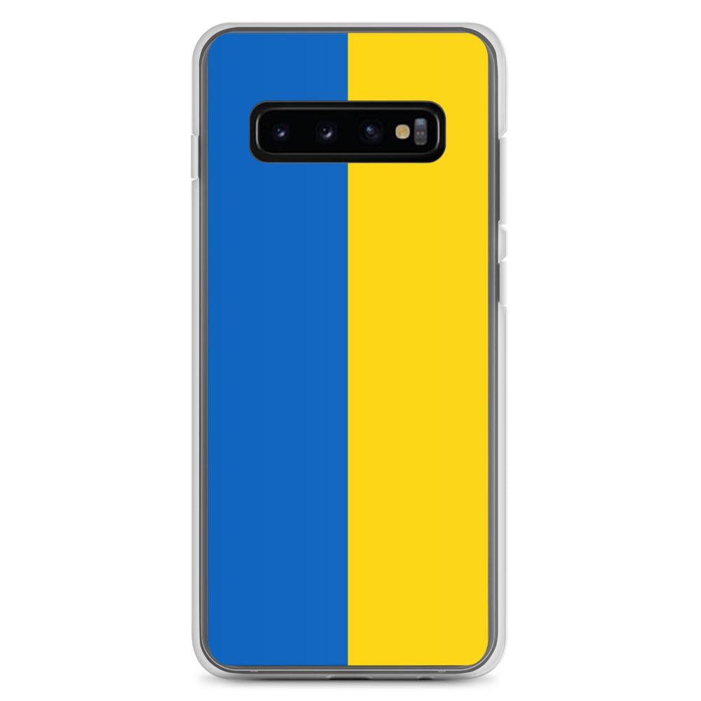 Coque de téléphone avec le drapeau de l'Ukraine, fabriquée en TPU, offrant une protection élégante et durable.