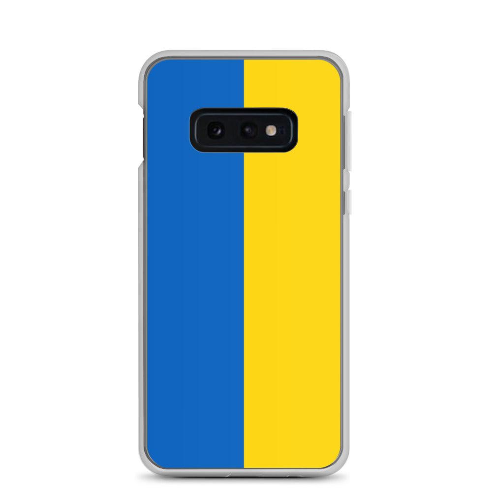 Coque de téléphone avec le drapeau de l'Ukraine, fabriquée en TPU, offrant une protection élégante et durable.