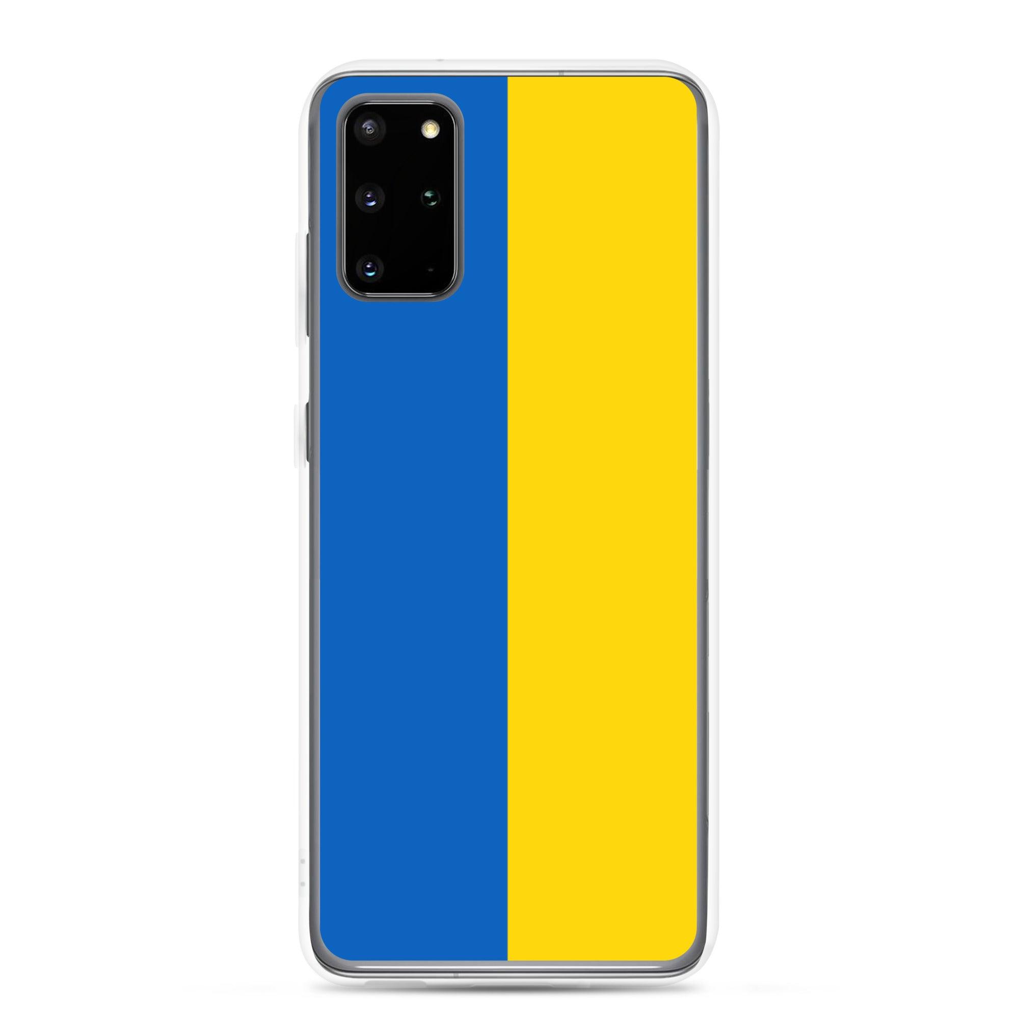 Coque de téléphone avec le drapeau de l'Ukraine, fabriquée en TPU, offrant une protection élégante et durable.