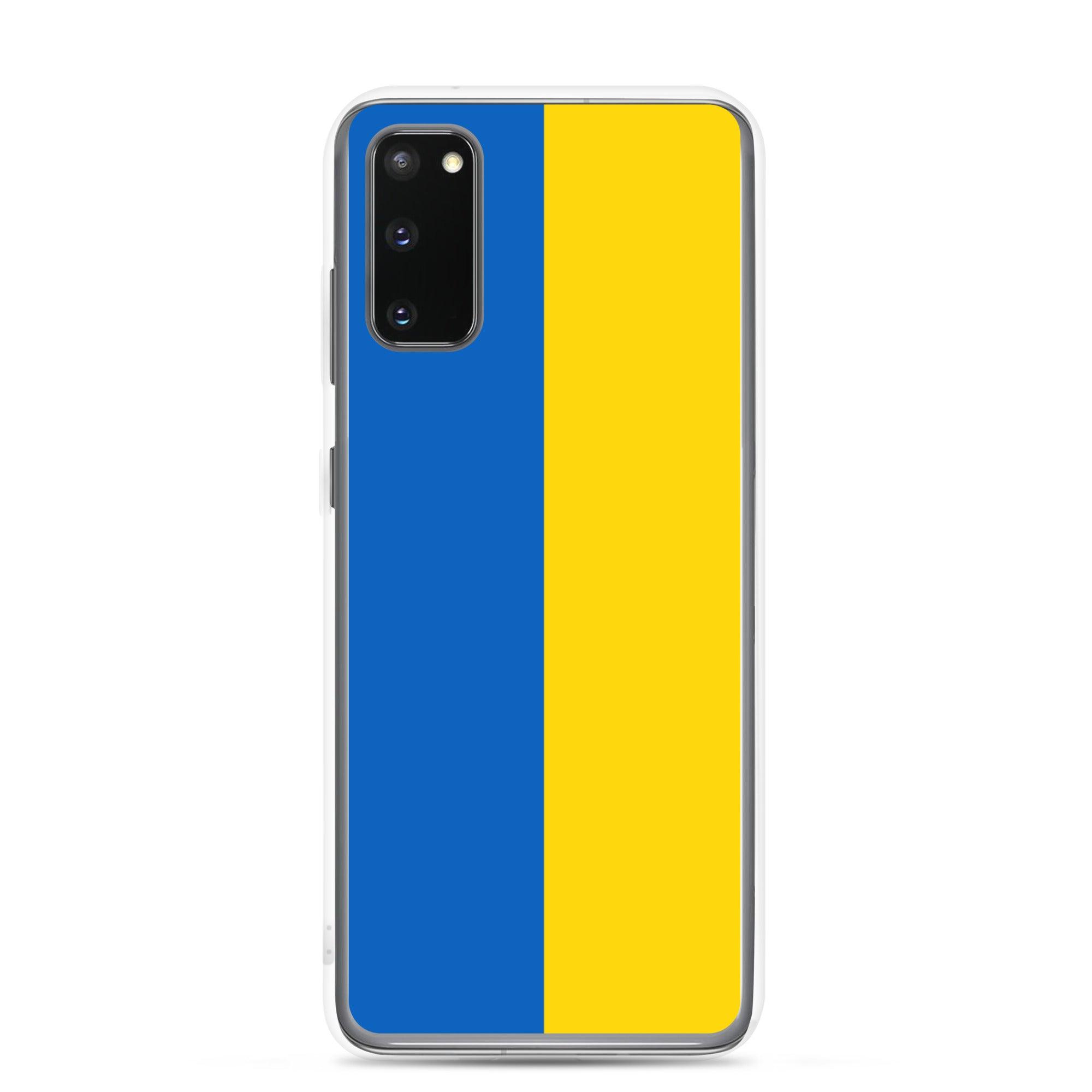 Coque de téléphone avec le drapeau de l'Ukraine, fabriquée en TPU, offrant une protection élégante et durable.