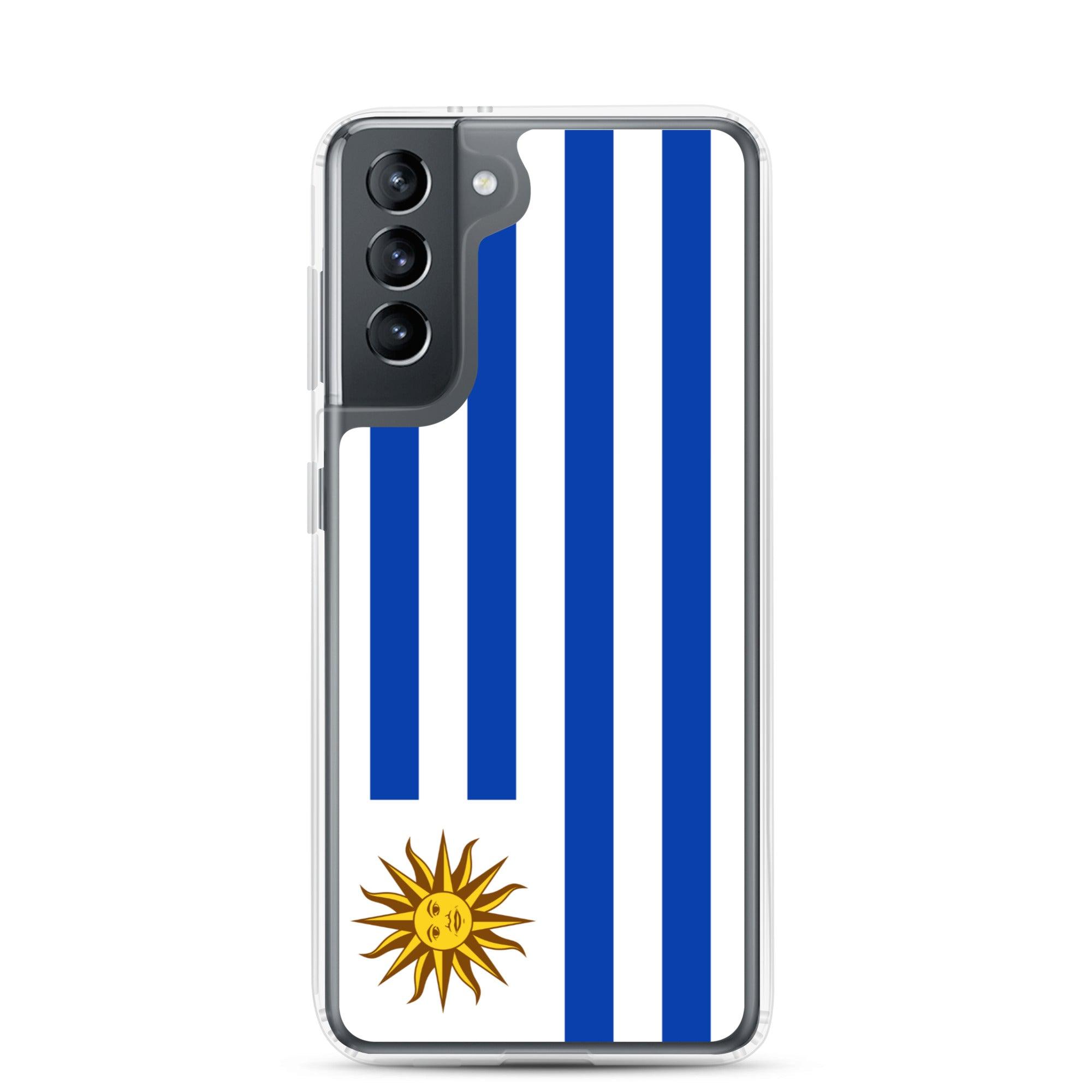 Coque de téléphone avec le drapeau de l'Uruguay, en TPU, offrant une protection élégante et durable.