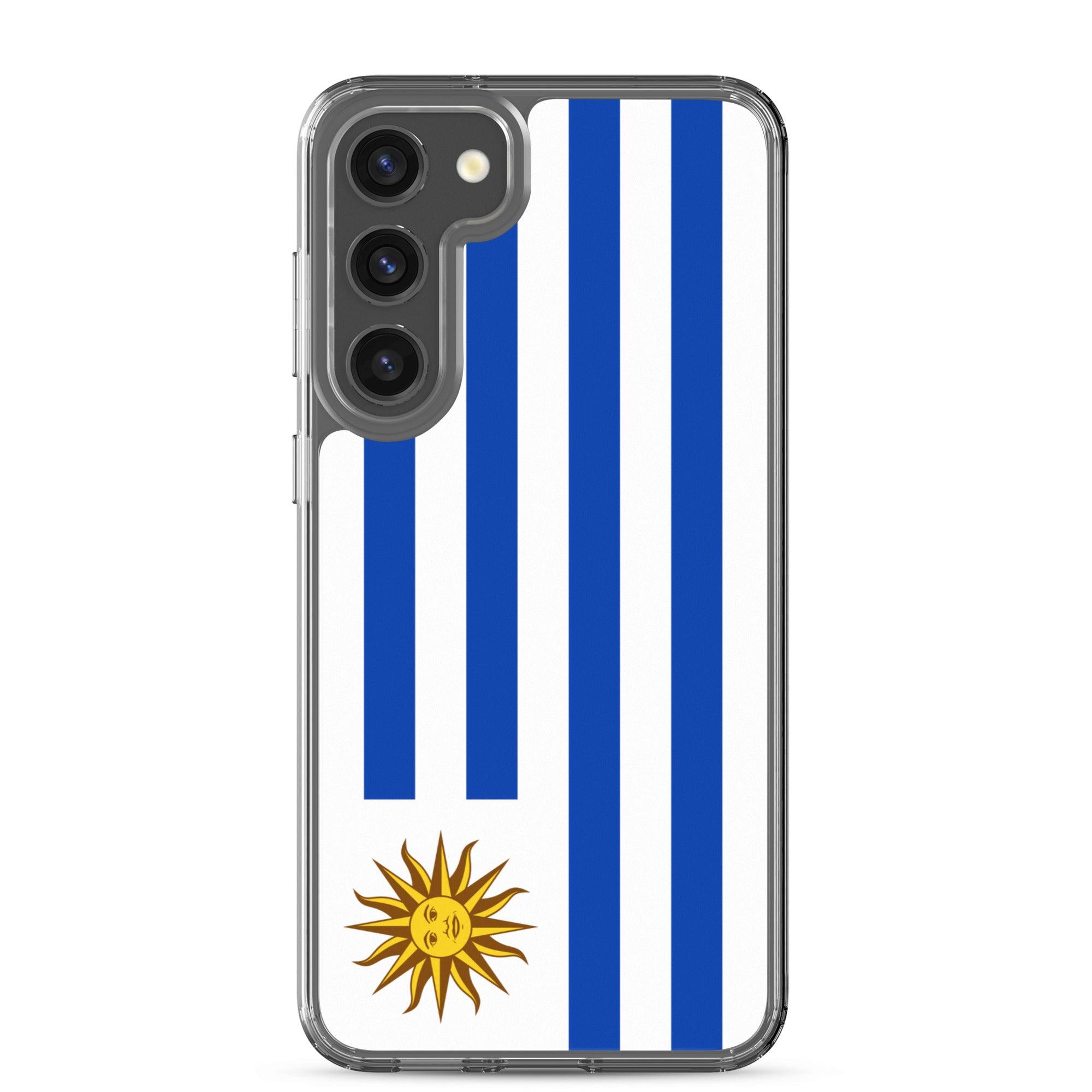 Coque de téléphone avec le drapeau de l'Uruguay, en TPU, offrant une protection élégante et durable.