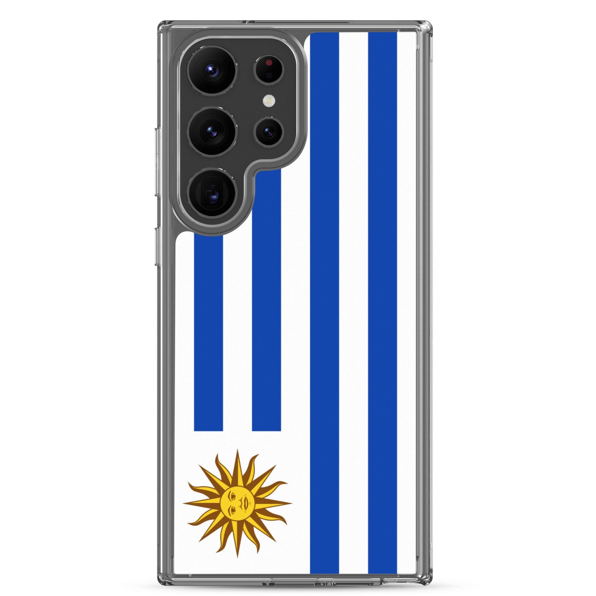 Coque de téléphone avec le drapeau de l'Uruguay, en TPU, offrant une protection élégante et durable.