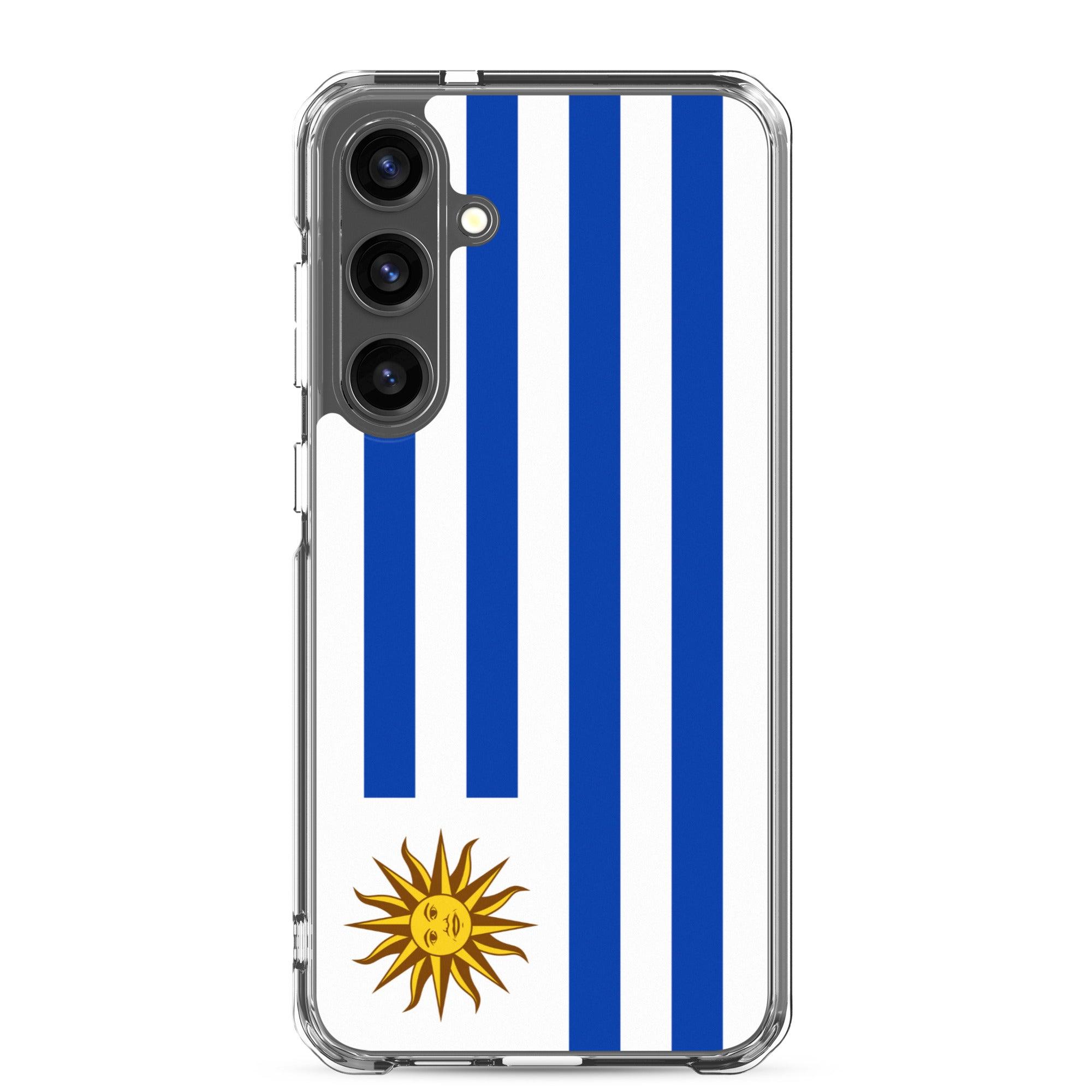 Coque de téléphone avec le drapeau de l'Uruguay, en TPU, offrant une protection élégante et durable.