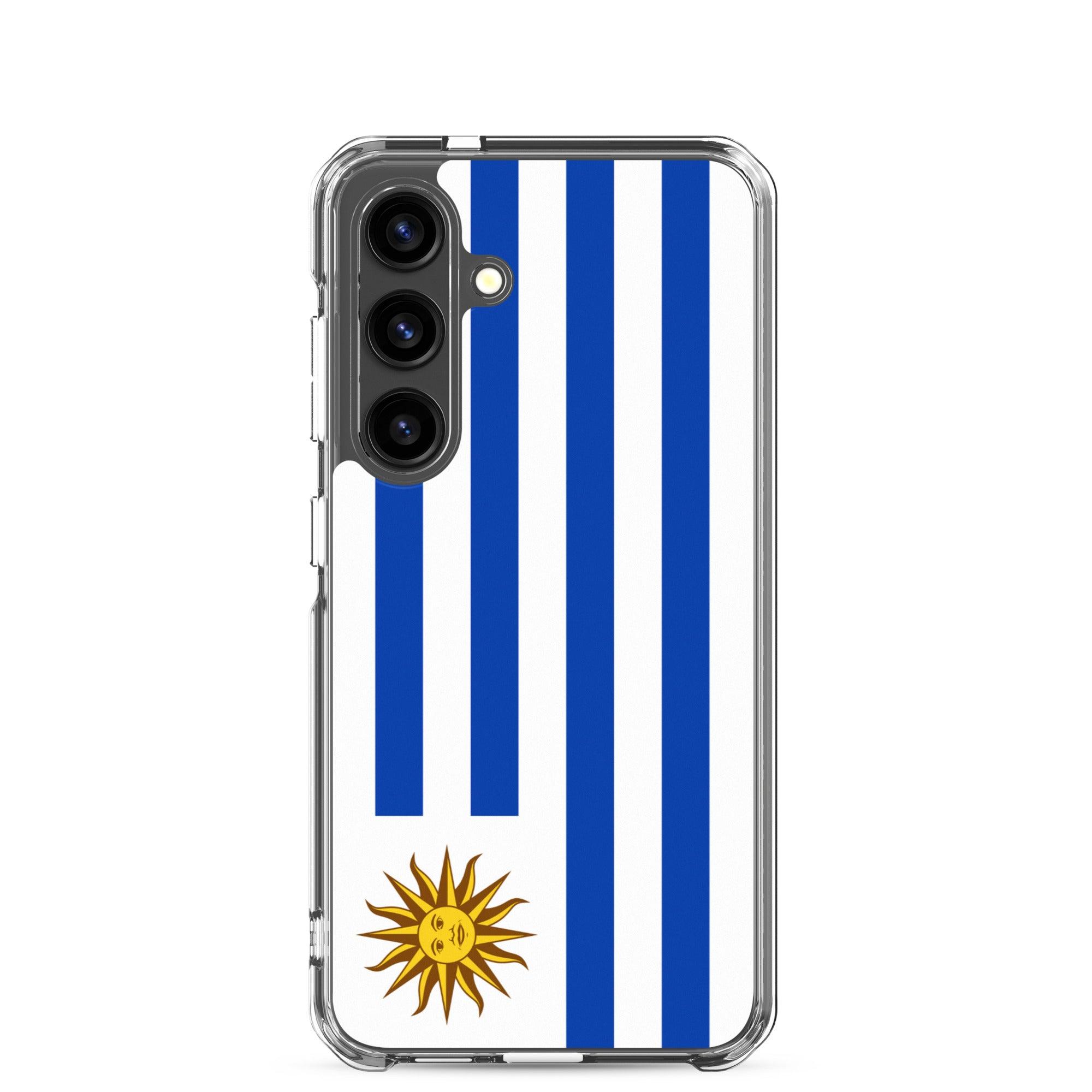 Coque de téléphone avec le drapeau de l'Uruguay, en TPU, offrant une protection élégante et durable.