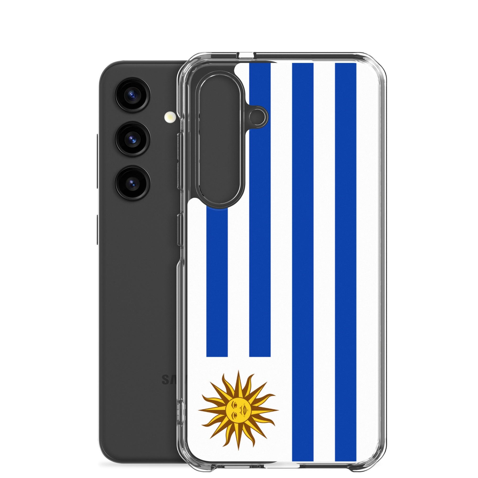 Coque de téléphone avec le drapeau de l'Uruguay, en TPU, offrant une protection élégante et durable.