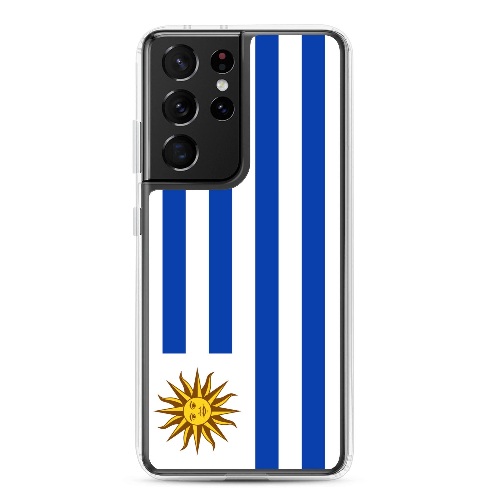 Coque de téléphone avec le drapeau de l'Uruguay, en TPU, offrant une protection élégante et durable.