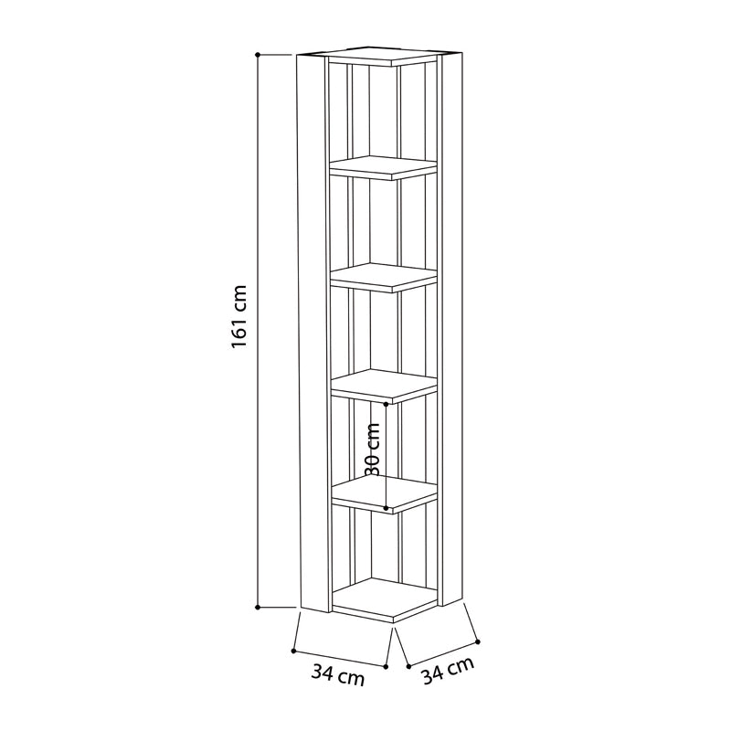 CANDY White Corner Bookcase featuring a sleek design, made of durable melamine, fitting perfectly in a corner space.