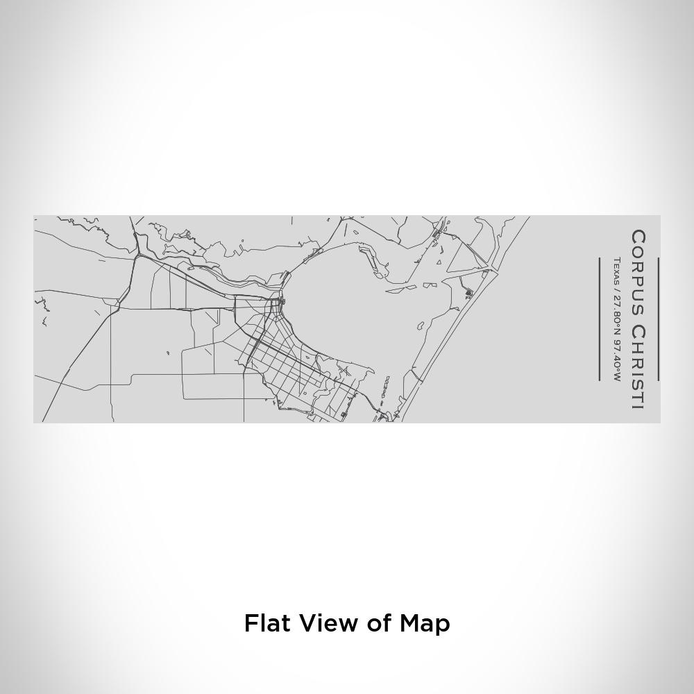 Custom engraved insulated cup featuring a map of Corpus Christi, Texas with coordinates.