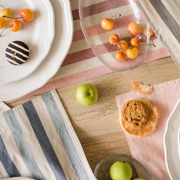 Set of 4 cotton table placemats with a check pattern in vibrant mixed colors including blue, brown, green, red, and pink.