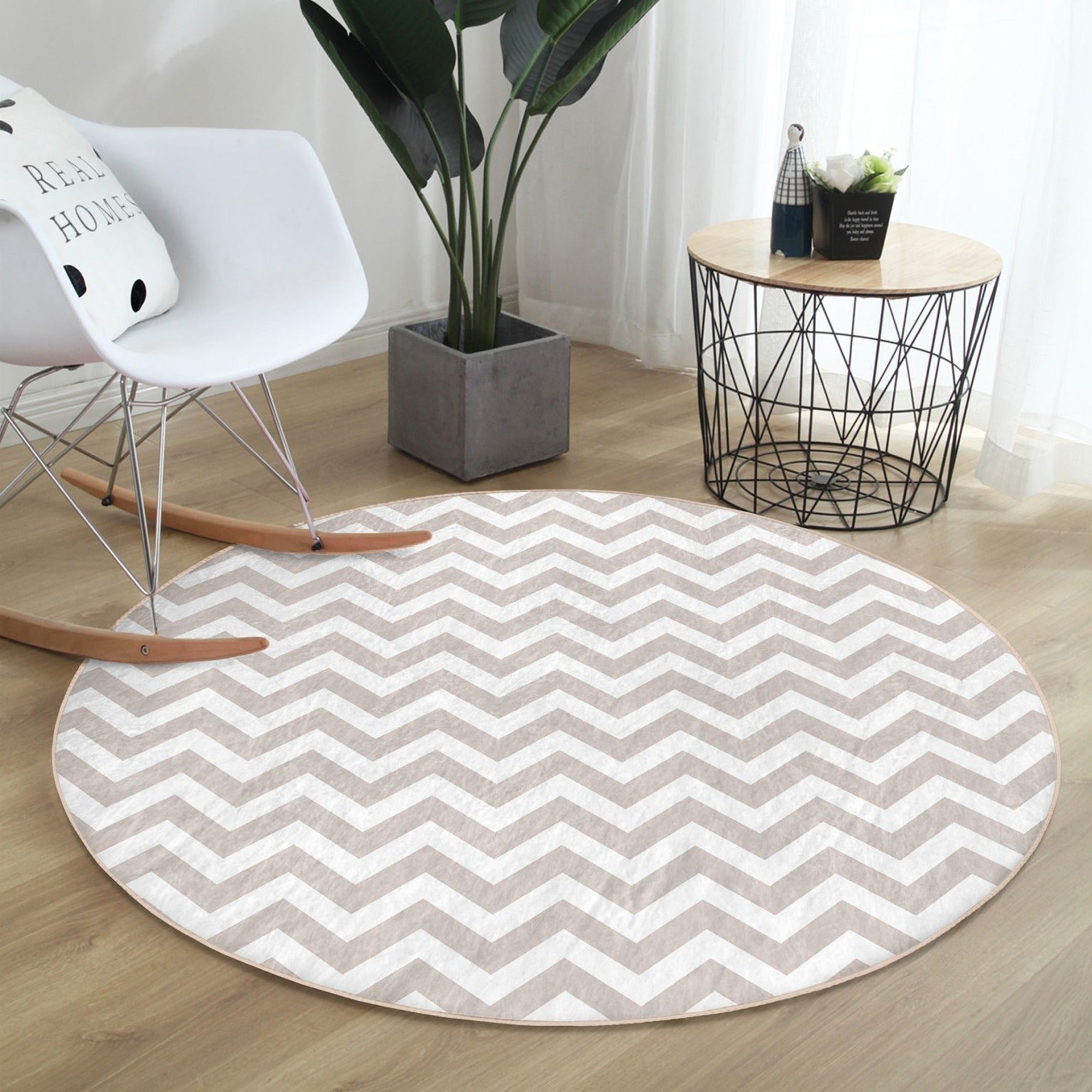 Cozy Bedroom Washable Rug in soft shiny velvet fabric, showcasing its plush texture and circular design, perfect for enhancing bedroom decor.