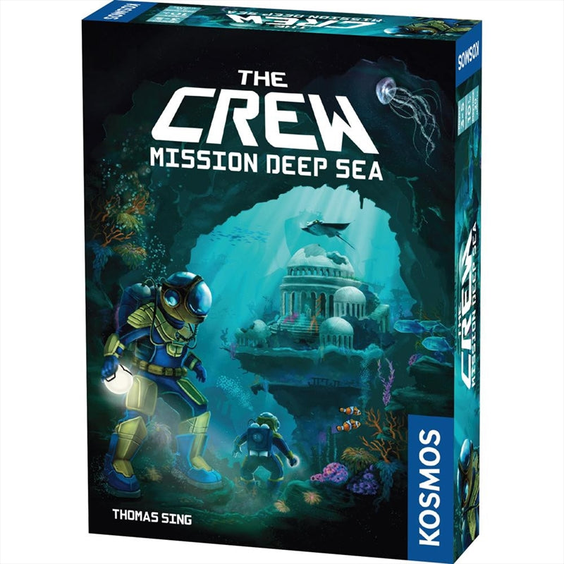 Crew 2 Mission Deep Sea card game featuring underwater theme and cooperative gameplay for ages 10+.