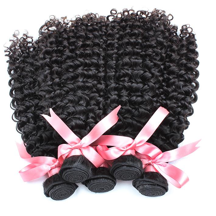 Curly Brazilian Virgin Hair Bundles displayed in a natural color, showcasing deep curls and high-quality texture, ideal for wholesale purchases.