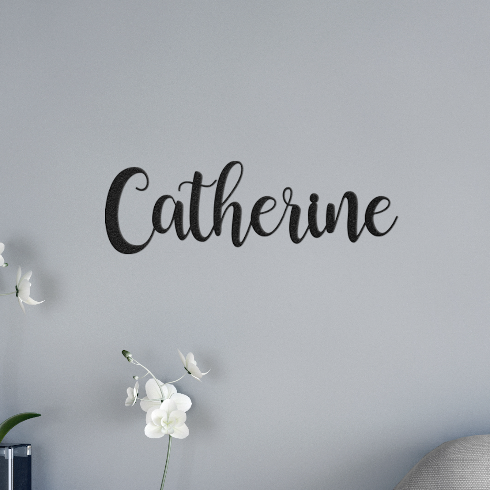 Custom Name Sign made of durable steel, personalized wall art for home decor, suitable for indoor and outdoor use.