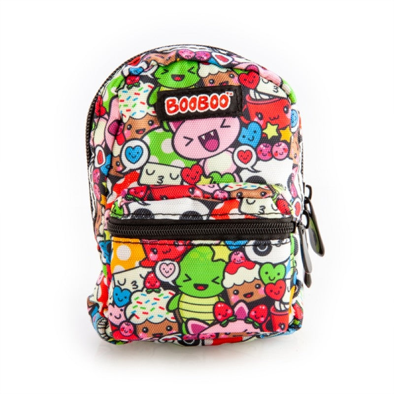 Cutie Pie BooBoo Mini Backpack featuring kawaii print, compact design, and elastic straps.