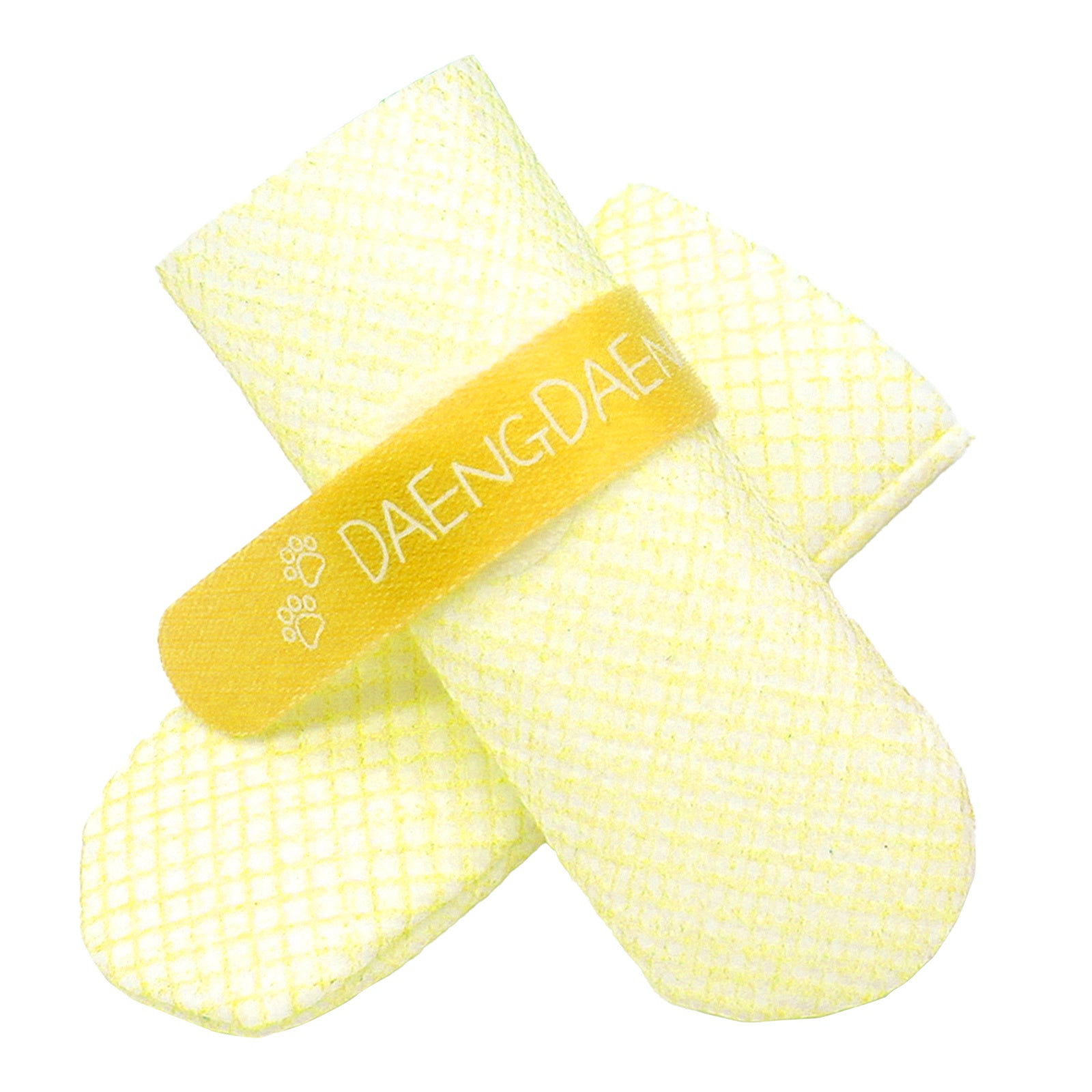 Daeng Daeng Shoes 28pc Yellow Dog Shoes, waterproof disposable boots designed for comfort and safety, featuring a non-slip pattern.