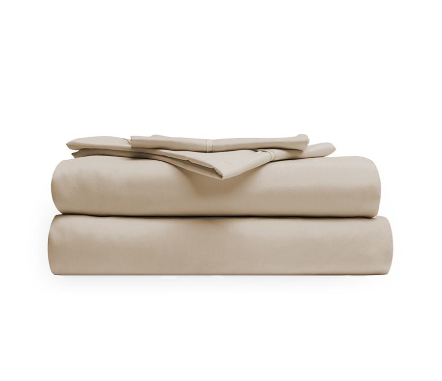 Dark Khaki sheets set including fitted sheet, flat sheet, and pillowcases, showcasing soft brushed microfiber fabric.