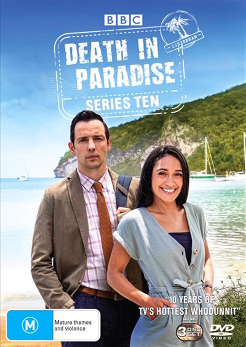 Death In Paradise - Series 10 DVD cover featuring DI Humphrey Goodman and tropical scenery.