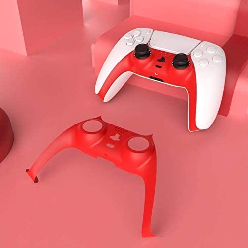 Decorative red strip designed for PS5 DualSense Controller, showcasing vibrant color and precise cutouts for buttons.