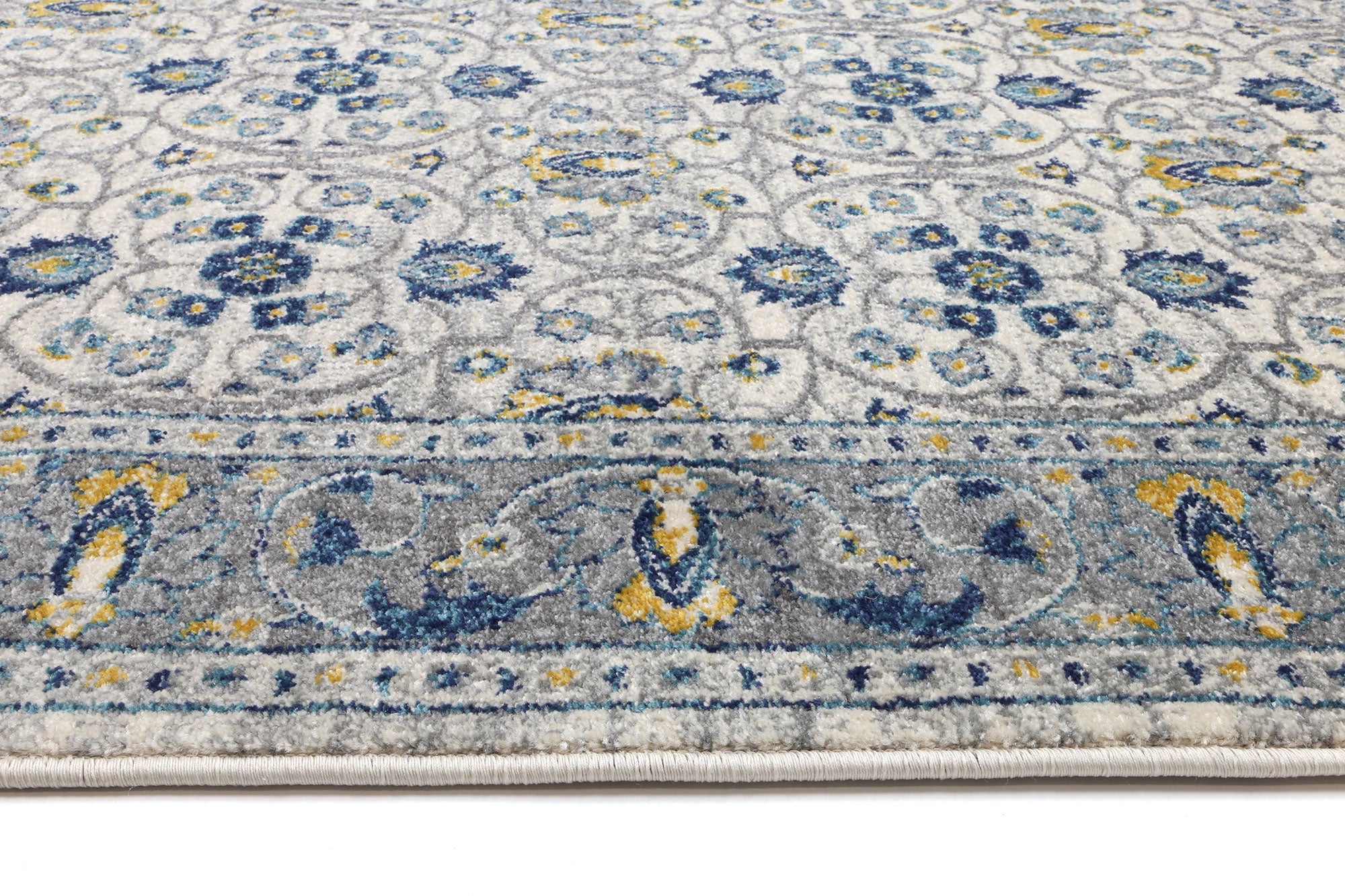 Delicate Blue Green Oriental Rug measuring 240x330 cm with a chic medallion pattern and distressed design, perfect for enhancing home decor.