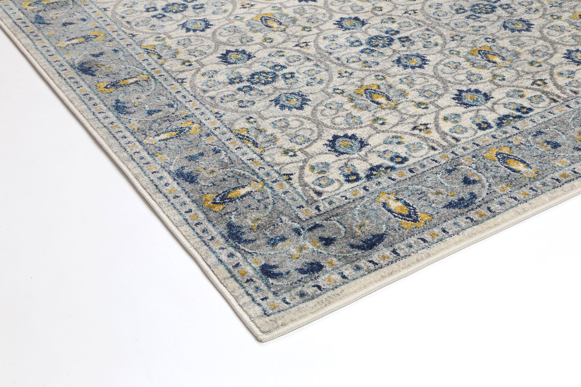 Delicate Blue Green Oriental Rug measuring 240x330 cm with a chic medallion pattern and distressed design, perfect for enhancing home decor.