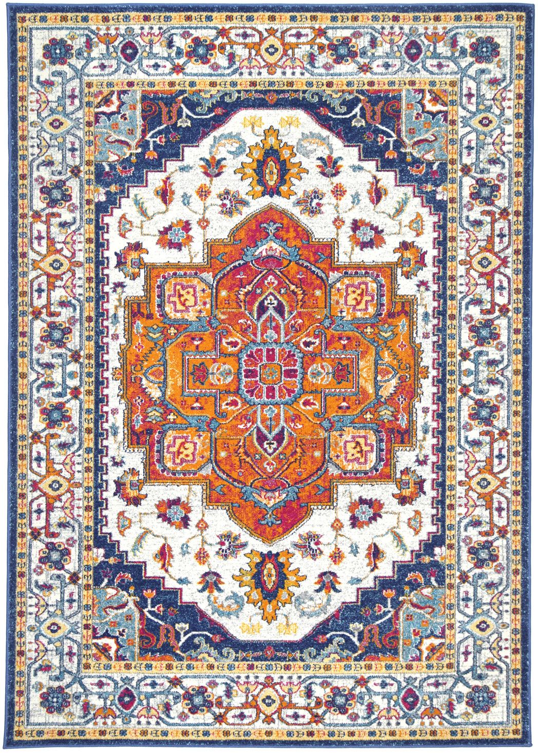 Delicate Multi Oriental Rug 160x230 cm featuring a chic medallion pattern and distressed design, perfect for modern and vintage decor.