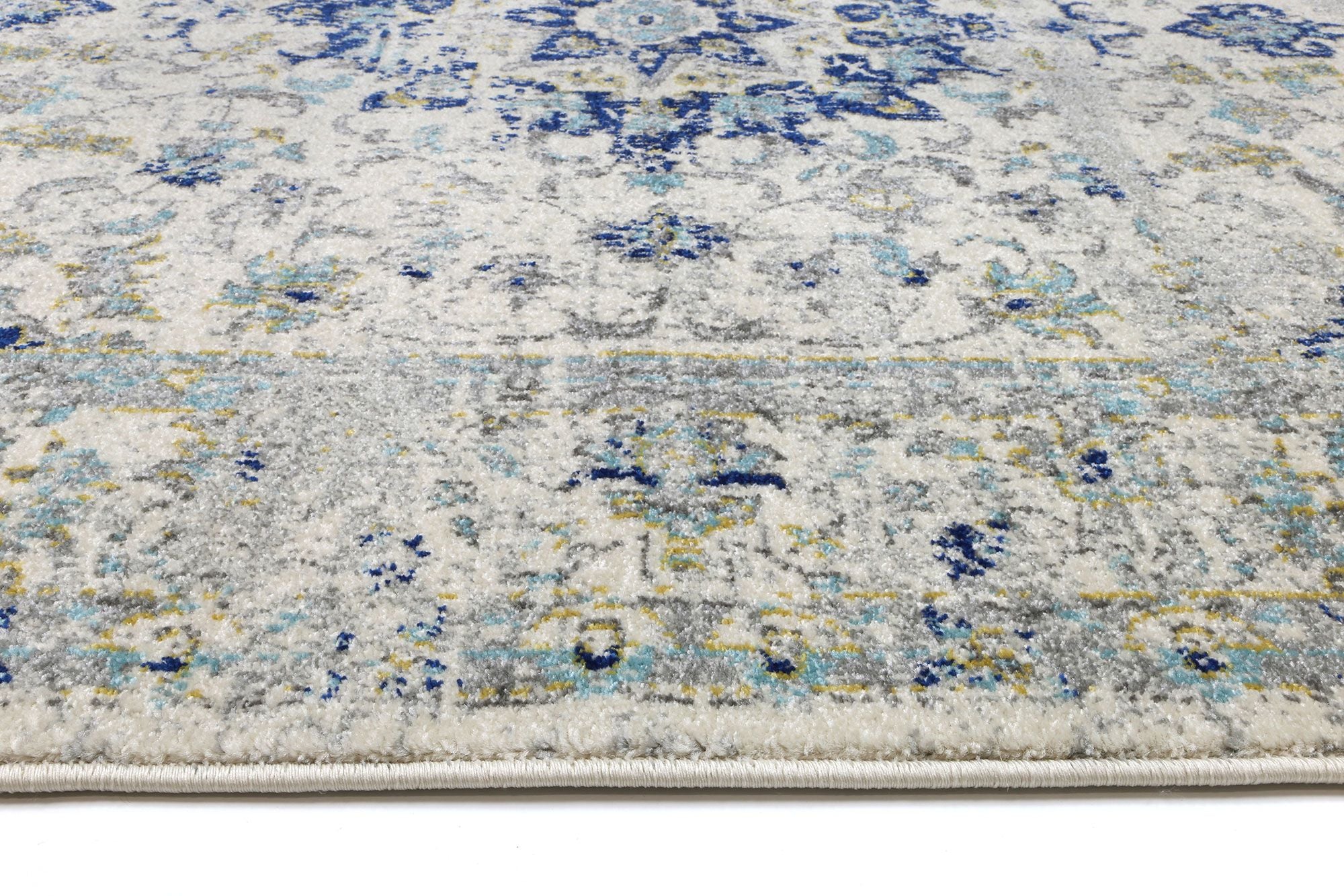 Delicate Navy Blue Traditional Rug measuring 160x230 cm with a chic medallion pattern and distressed design, perfect for enhancing home decor.