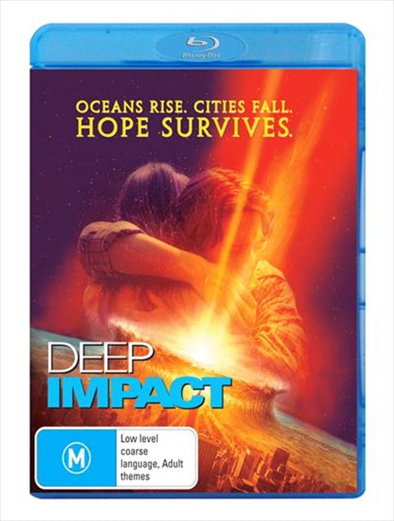 Deep Impact Blu-ray cover featuring dramatic asteroid imagery and movie title.