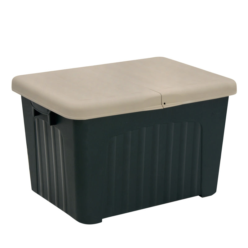 Depozit Box LEA in black-beige color, measuring 80x58x51 cm, made of durable polypropylene, ideal for stylish home storage.