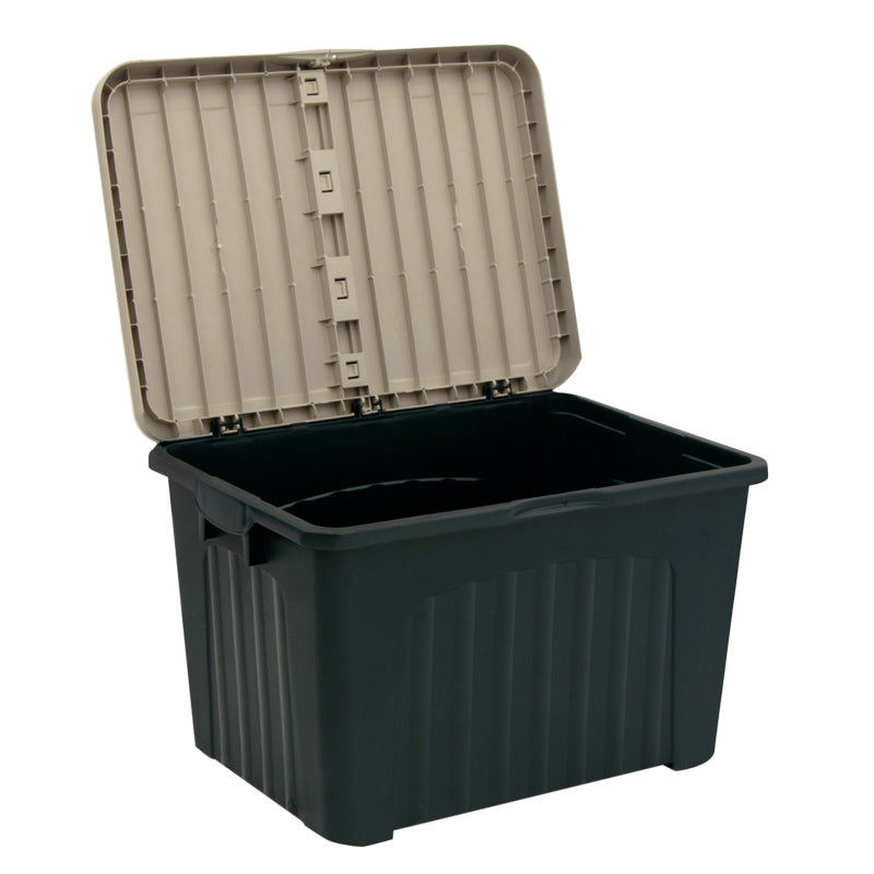 Depozit Box LEA in black-beige color, measuring 80x58x51 cm, made of durable polypropylene, ideal for stylish home storage.