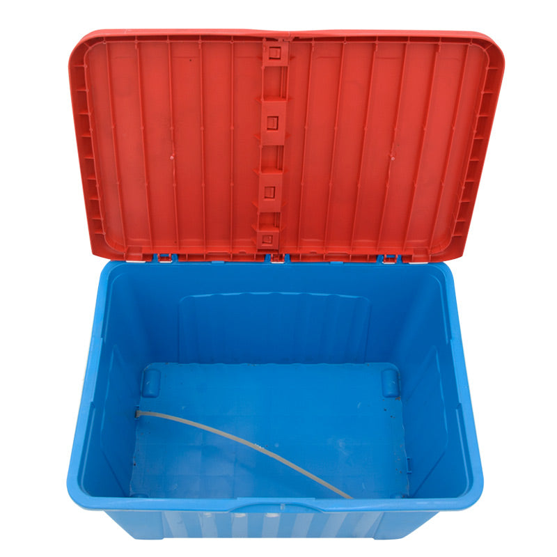 LEA Blue-Red Deposit Box made of durable polypropylene, dimensions 80x58x51 cm, ideal for home storage.