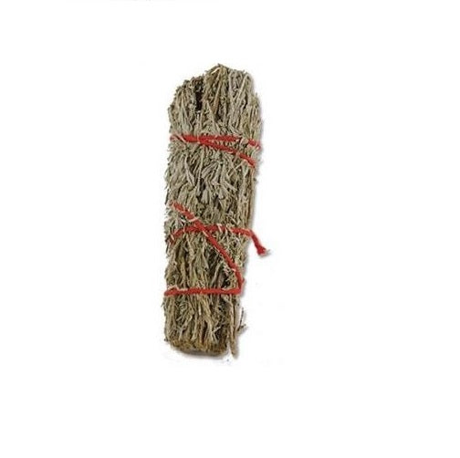 A thick 7.5-inch Desert Sage and Pinion Stick, featuring a blend of sundried sage and pinion, ideal for smudging and purification.