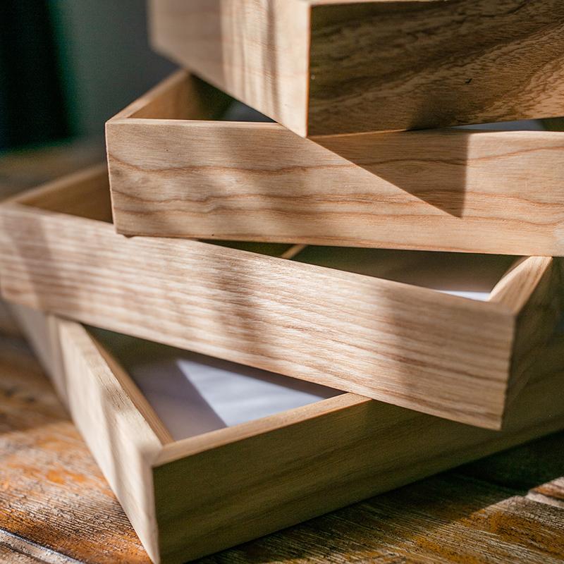 A handcrafted Desktop Solid Wood Photo Frame made from North American White Ash, showcasing a photo in a natural finish.