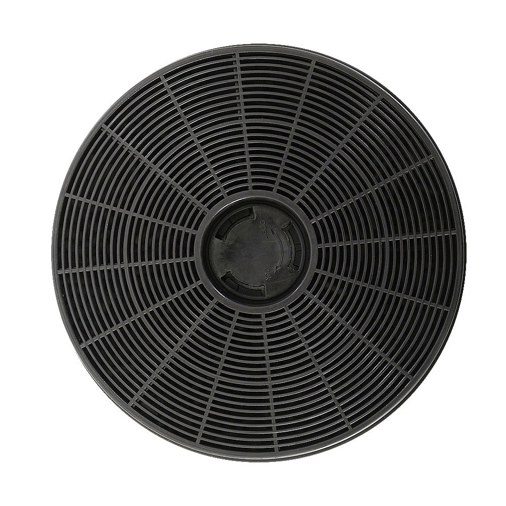 Devanti Fixed Range Hood Carbon Charcoal Filters Replacement, two black filters designed for ductless range hoods.