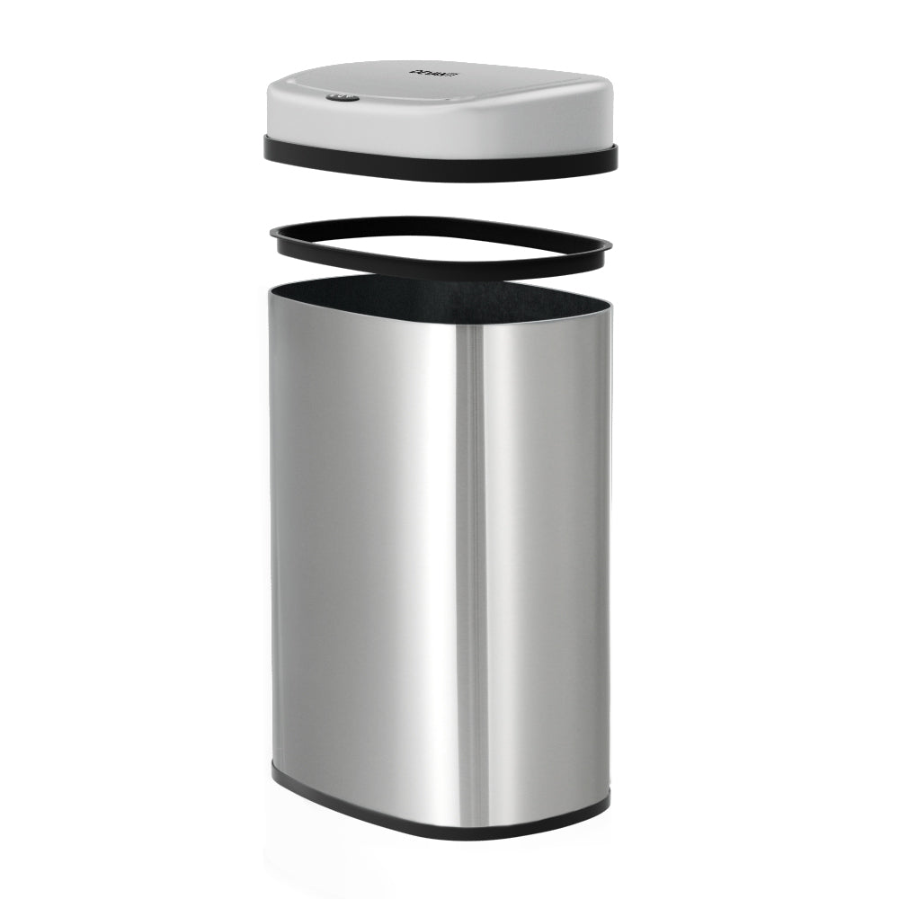 Devanti 60L Motion Sensor Bin in stainless steel, featuring a sleek design and hands-free operation for hygienic waste disposal.