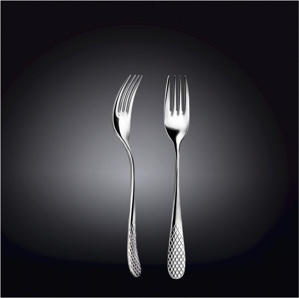 WILMAX Dinner Fork 8 inches in elegant design, showcasing high polish stainless steel finish.