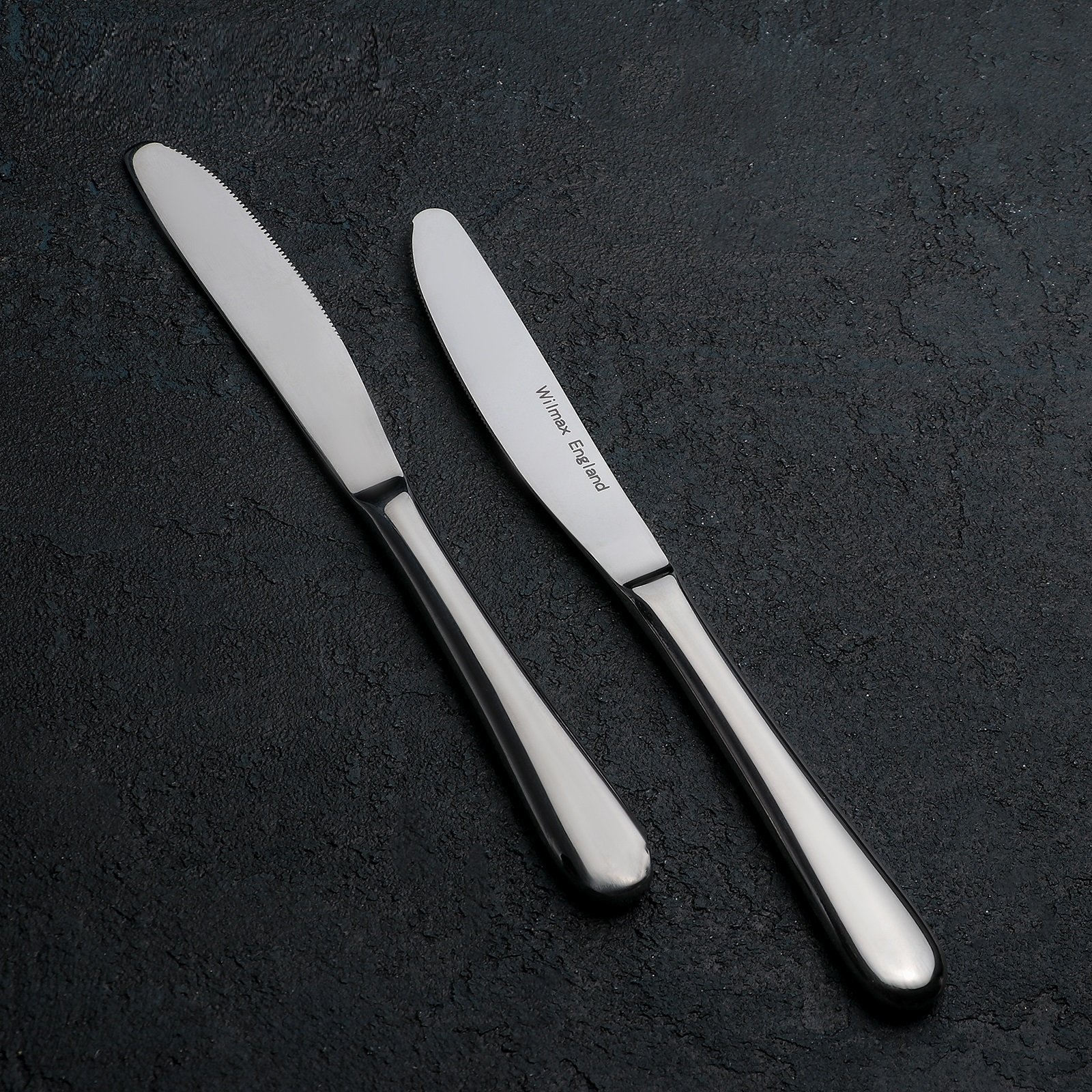 WILMAX Dinner Knife 8.5 inches, high polish stainless steel with a finely balanced handle, perfect for dining and gifting.