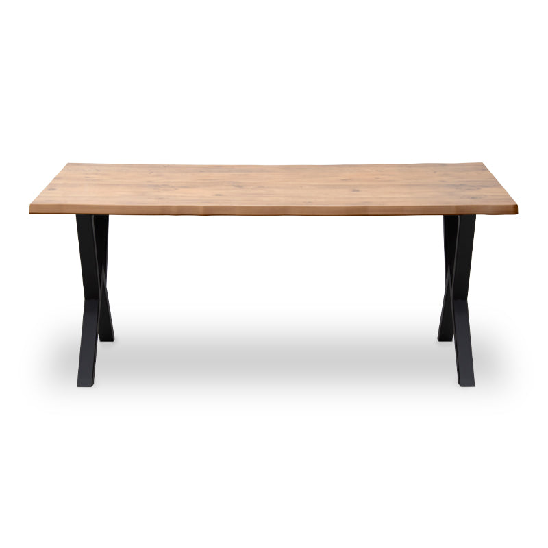 LUIGI Dining Table featuring MDF and metallic acacia finish, dimensions 160x80x75 cm, ideal for home and business use.